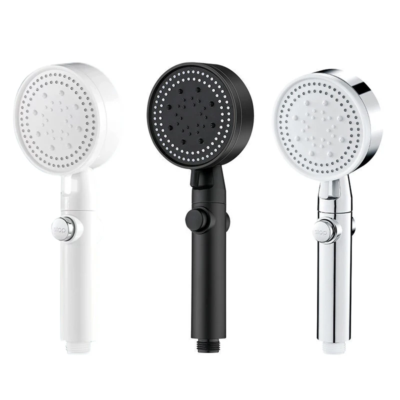 LANDOO Duschkopf Rainfall 5 Function Adjustable With Stop Button Water Saving Handheld Spray Nozzle High Pressure Shower Head