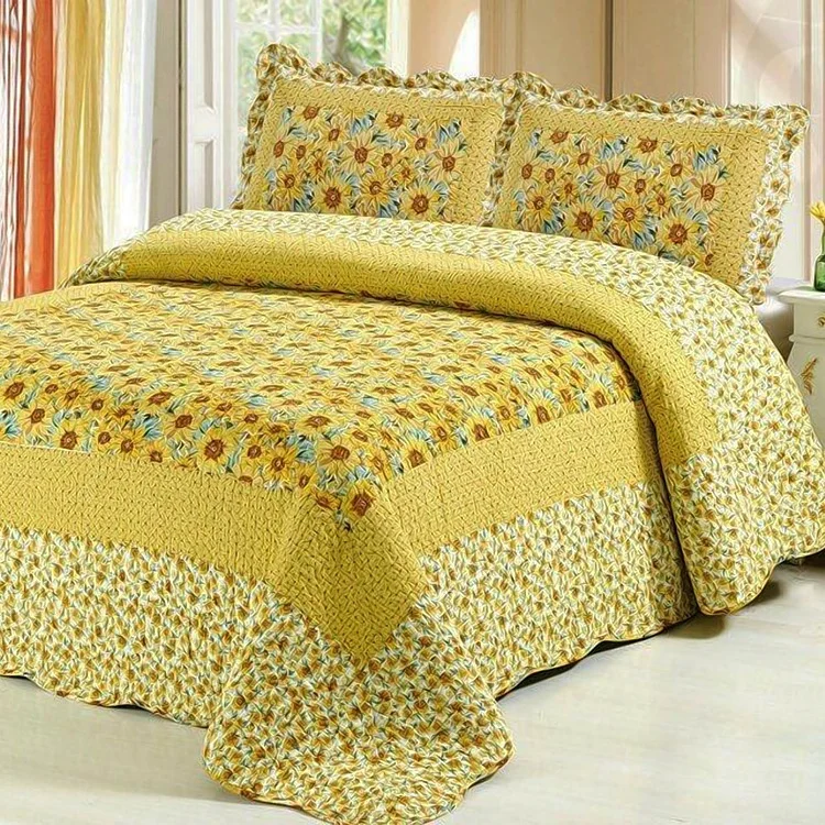 Wholesale Custom 3pcs Luxury King Size 100% Cotton Embroidery Home Bed Sheet Bedding Sets