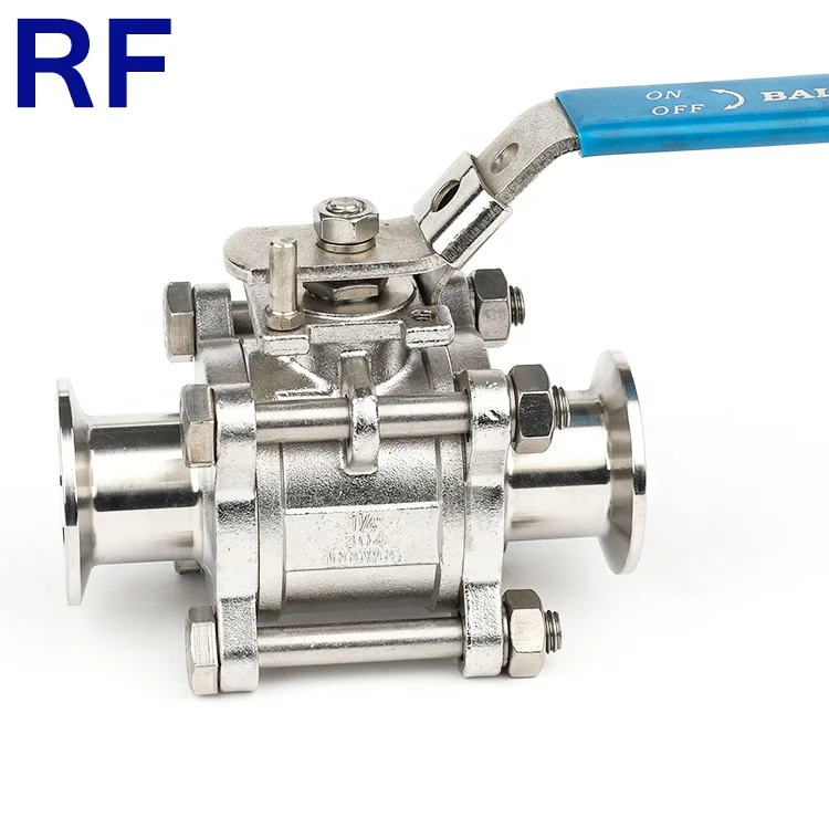  RF санитарный SS304 316L 3 шт. Пневматический шаровой клапан с заполненной