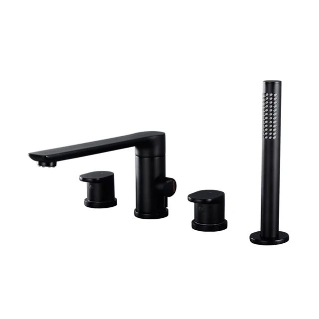 
Swater Bathroom matte black bathtub faucet four hole deck mounted mixer tap 