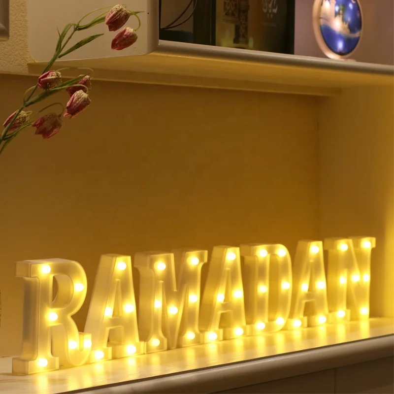 Battery USB Powered Led  Lights Ramadan Decorations Marquee Sign Alphabet Letters