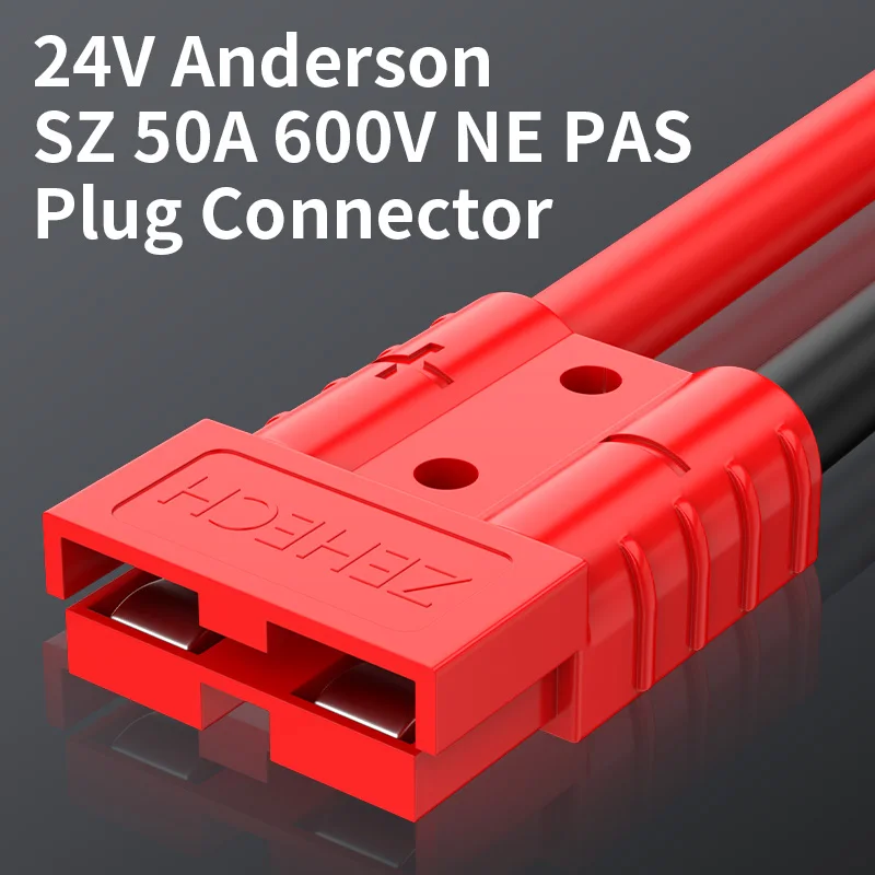 24V Anderson SZ 50A 600V NE PAS Plug Connector Jump Starter Crocodile Clip Car Booster Cable