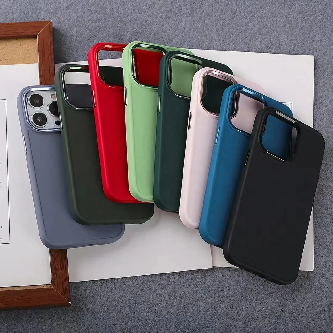 Metal 3 in 1 Frosted Hard Phone Case Candy Color Metal Lens Aluminum Button For iPhone7/8 XR XS MAX 13 Pro Max 12 Mini 11 Case