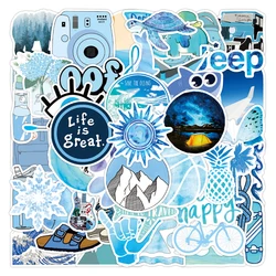 wholesale 50pcs blue marine life sticker waterproof pvc vinyl die cut suitcase mobile phones sticker cartoon ocean stickers kids