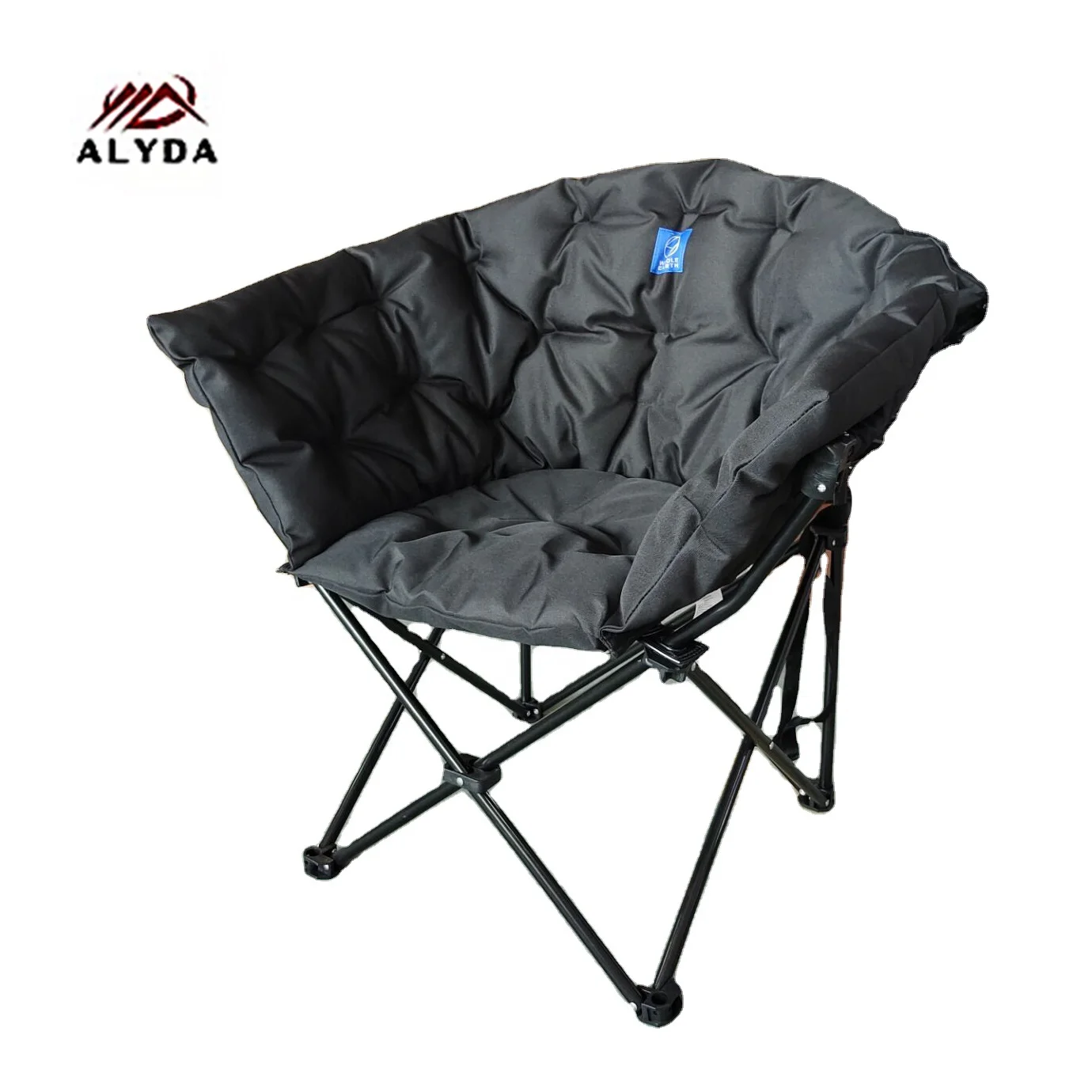 2022 hot selling New Design Portable Luxury Round Folding Camping moon Chair  Filled Pearl Cotton relax chair