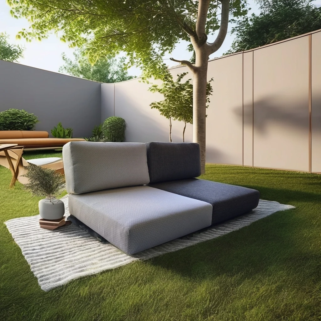 Customized Luxury 2-Seat Outdoor Garden Sofa Cushion with Cover Olefin Waterproof Foam for Courtyard Two Sets Available