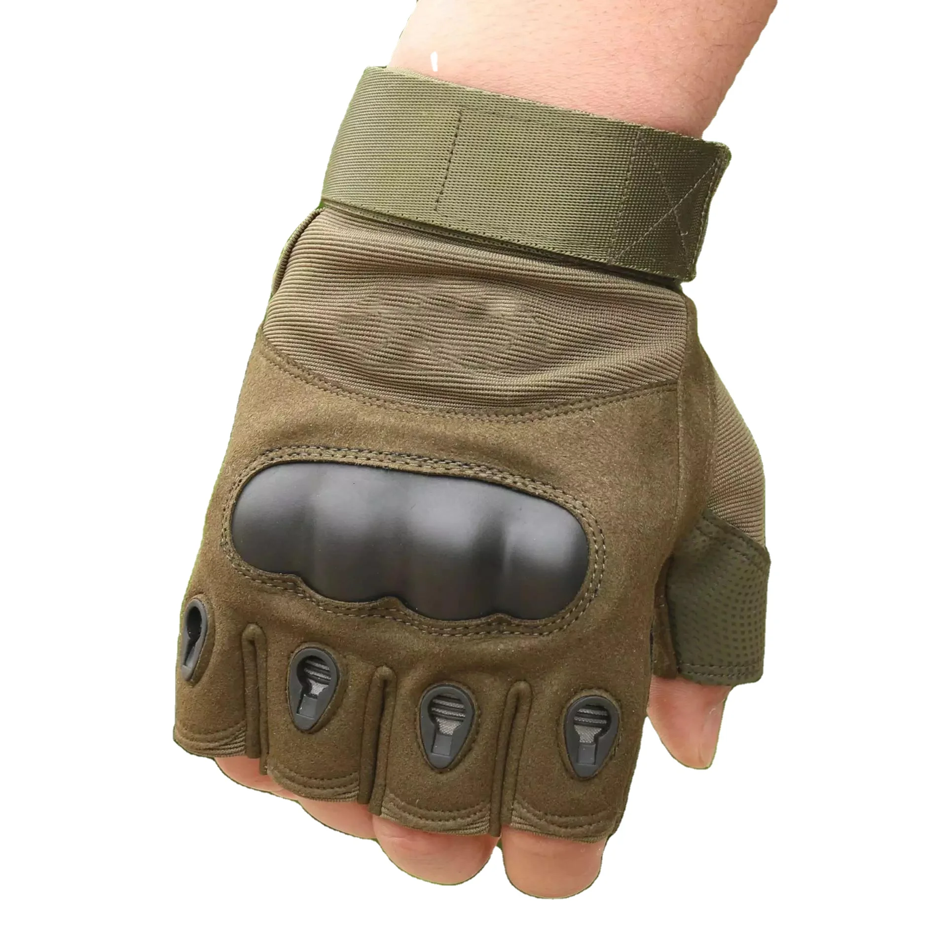Riding Hiking Fitness Tactical Combat Gloves Hard Knuckle Gloves Half Finger Tactical Gloves