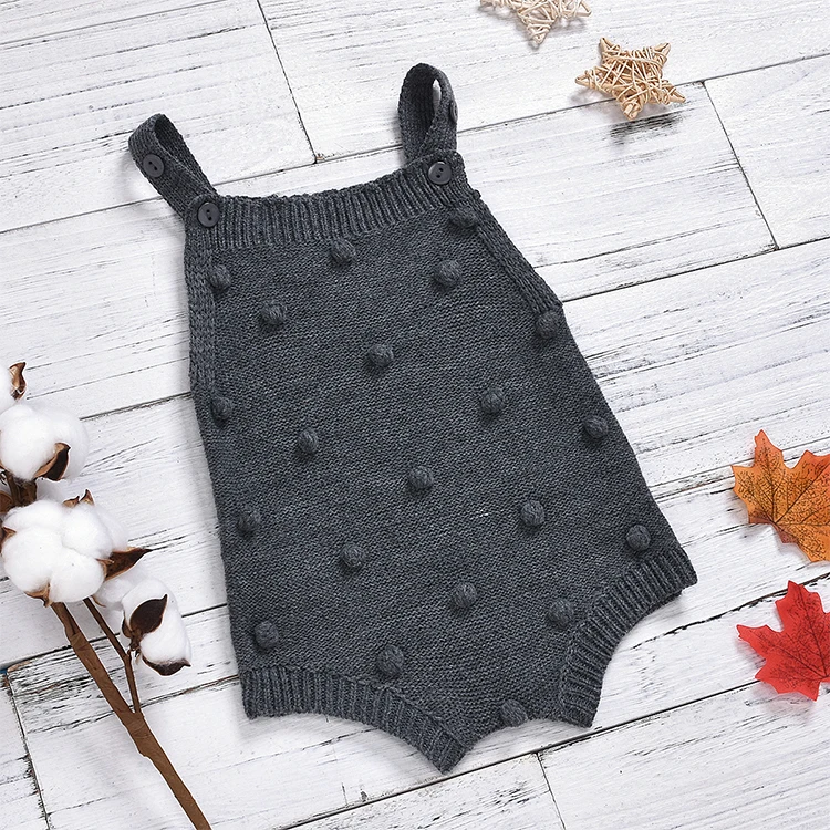 Wholesale Baby Rompers Button Knitted Suspender Summer Girl Baby Romper
