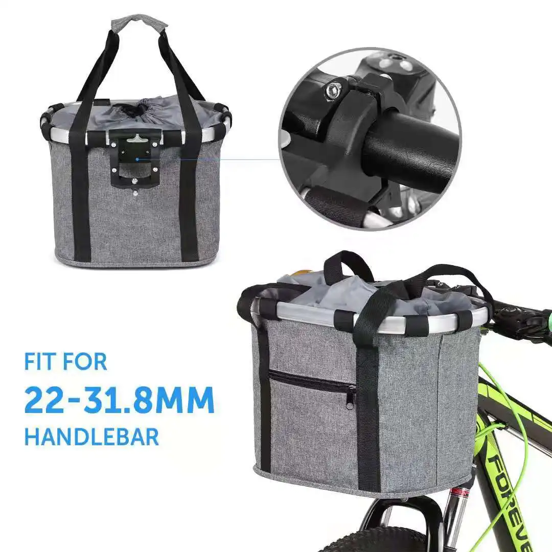 Quick Release Bicycle Basket Multi-Purpose Detachable Small Pet Carrier Easy Install Bike Basket  Front Handlebar