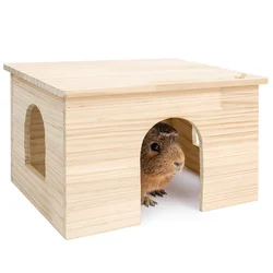 Multi-Chamber Hamster House Chinchilla and Guinea Wood House Pigs Hut Hideout