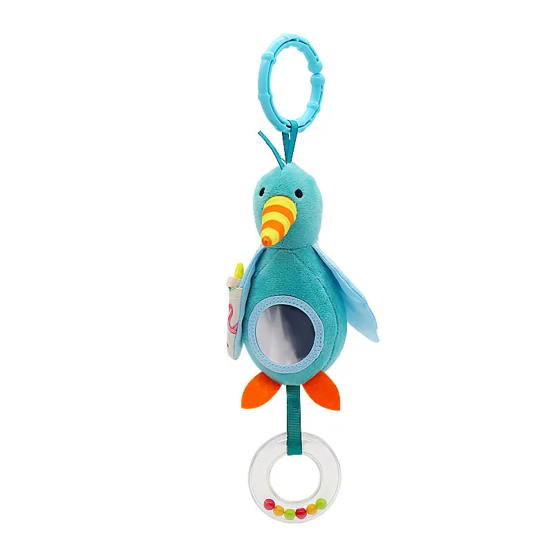 Infant soft plush stuffed animal baby stroller bed hanging cute woodpecker bird toy