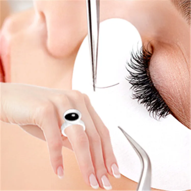
Wholesale Individual Plastic Glue Ring Pink And White Glue Rings Eyelash Extension Tools 