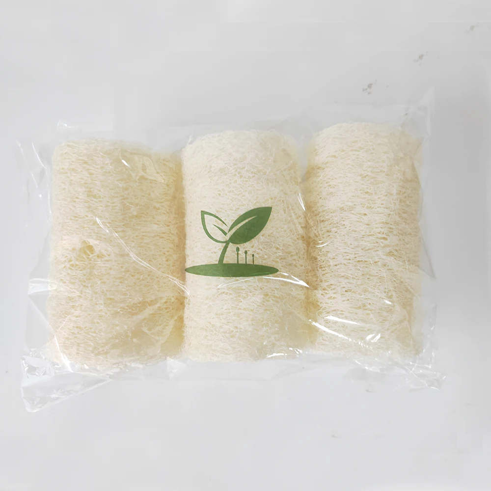 Wholesale 100% Natural Biodegradable 10cm Length White Round Loofah Soap Organic Bath Exfoliating Shower Luffa