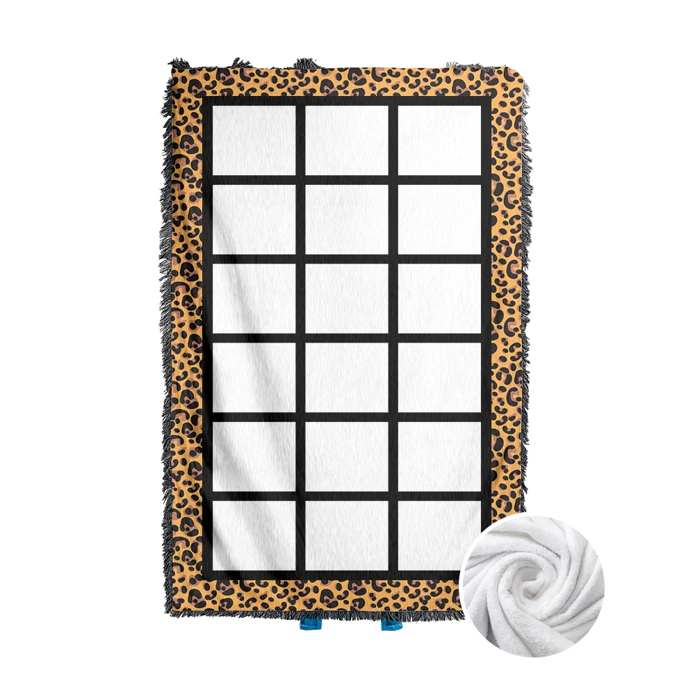 Double layer cow printed flannel moving chunky knit chunky knit blanket 280g printed crazy christmas holiday flannel blanket