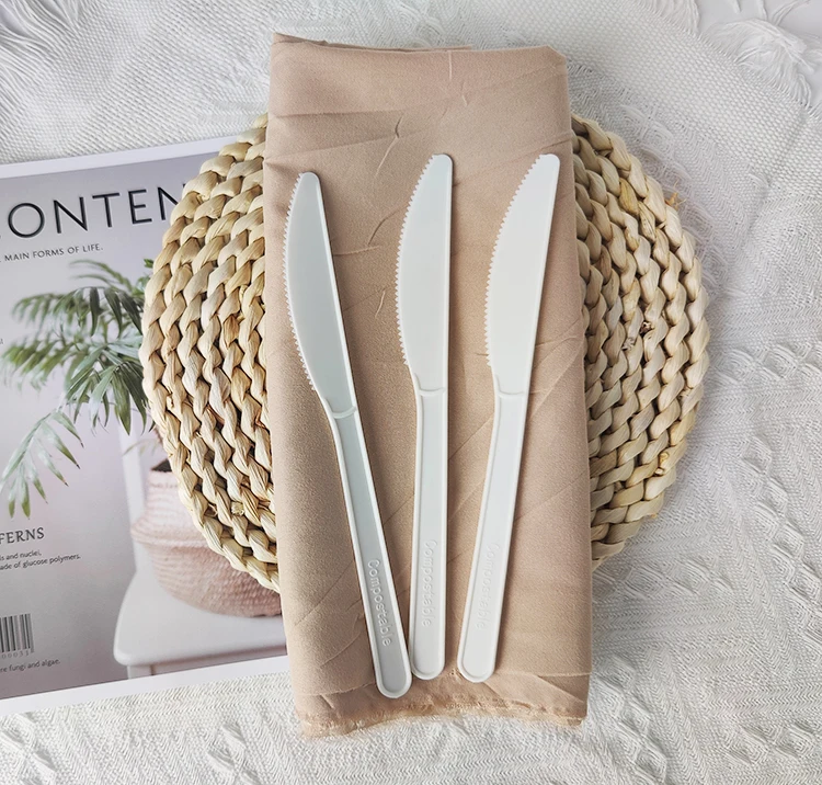 GreenWorks Eco-friendly Dessert Durable Sturdy knife  PLA Plastic Compostable Cutlery dinnerware sets