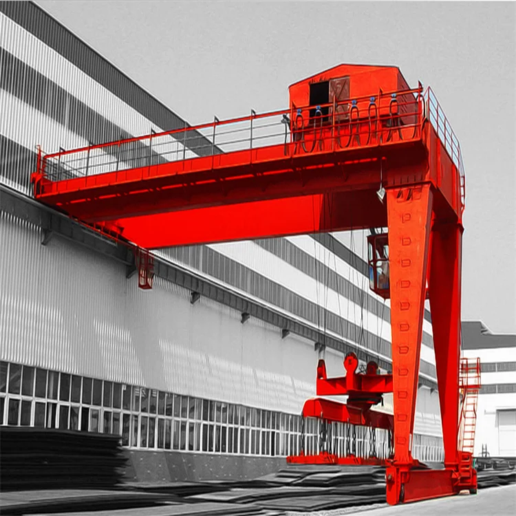 5t - 20t Rail Mounted Motorized Semi Portal Crane Double Girder Semi Gantry Crane with Electric Hoist