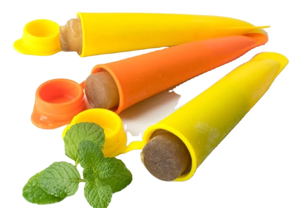 100% Eco-Friendly Bpa Free Silicone Ice Cream Stick Tube Reusable Popsicle Mold