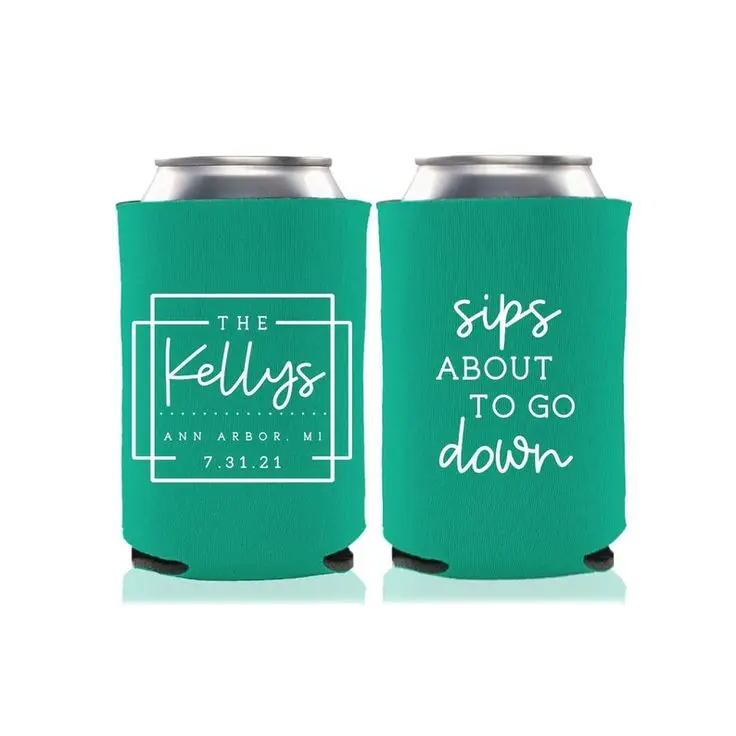 Wholesale Custom Neoprene Foam Custom Beer Can Koozy Insulated Neoprene Slim Can Cooler