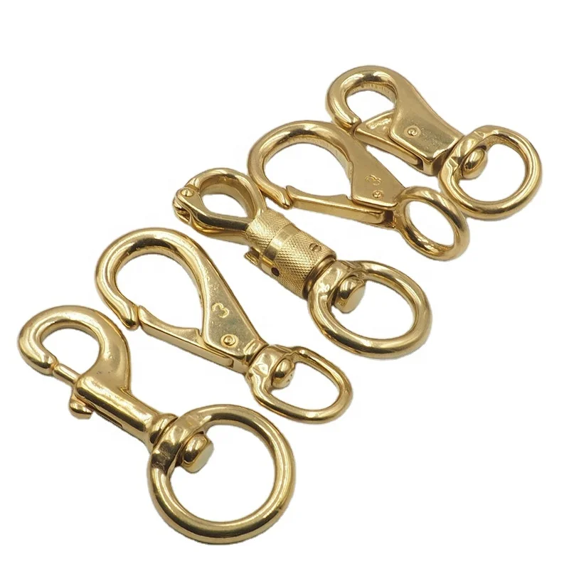 1' Solid Brass 1inch Snap Hook Clip Clasp Carabiner For Pet Leash Dog Collar