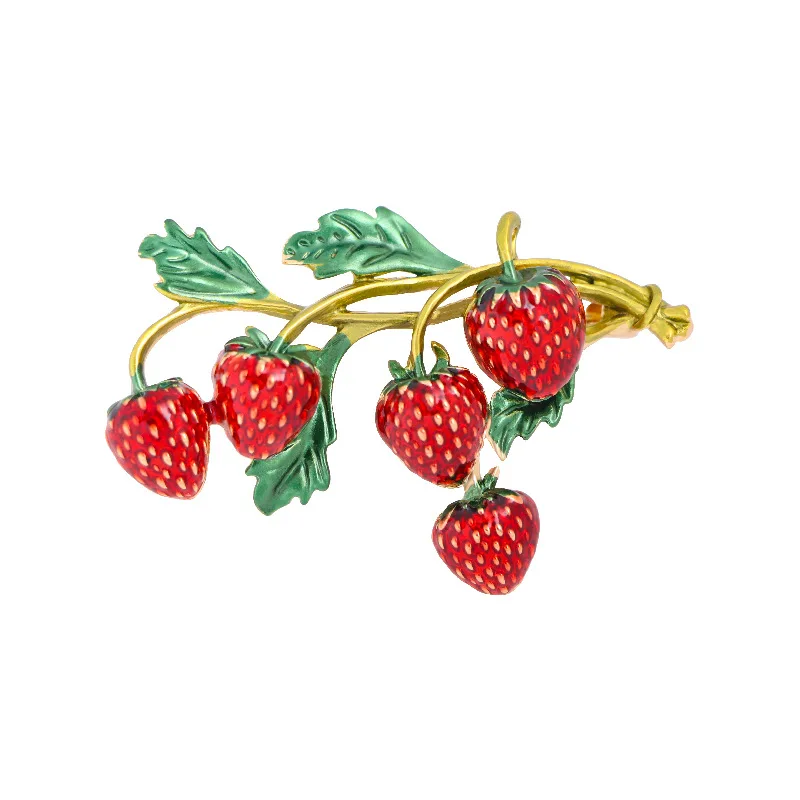 
European And American Strawberry Brooch Dripping Oil Cute Brooch Alloy Pin Buckle Coat Clothing Accessories Brooch 