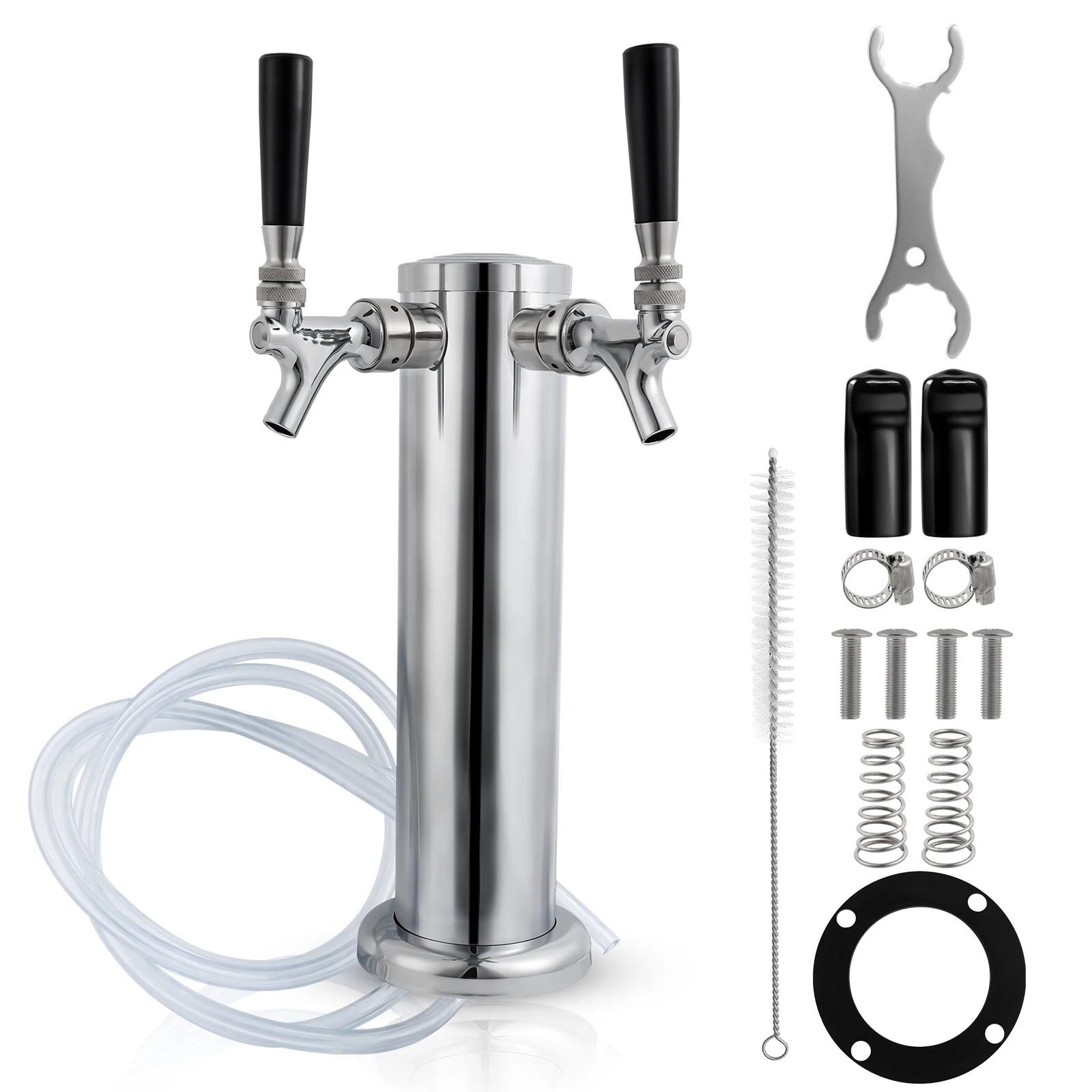 Super quality Stainless steel Triple beer tap , Chrome Triple Faucet Draft Beer Tower