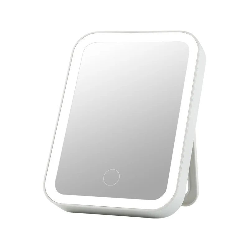 Custom Rechargeable Travel Portable Compact Led Mirror Vanity Makeup Mirror Hot Sales European Style Standing Lighted