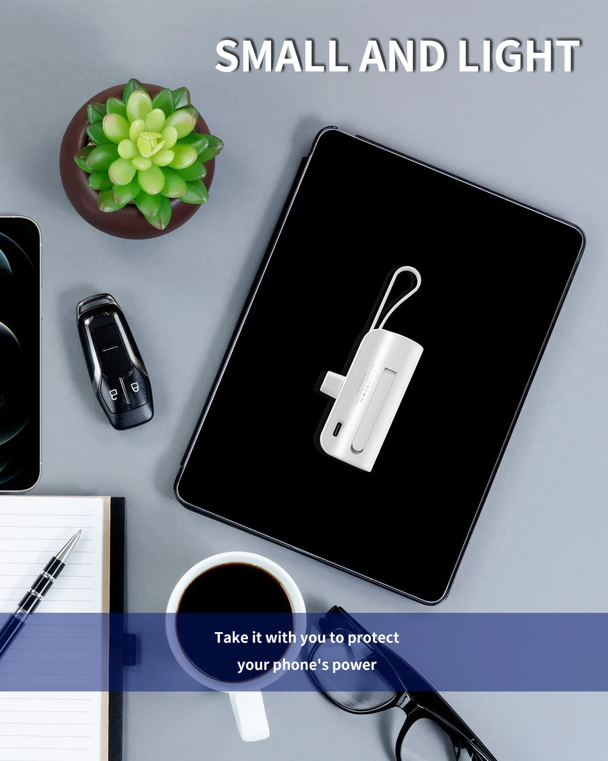 2023 Portable Charger Romoss Power Bank 8000mAh Ultra Compact Portable Phone Charger 5V3A Output Battery Pack Built-in Type-C