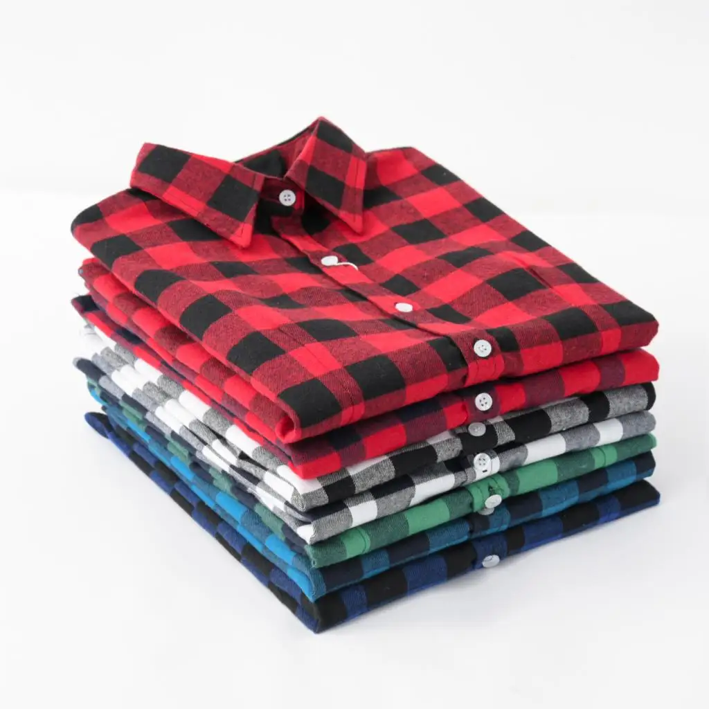 Women Blouses Excellent Quality Flannel Plaid Casual Shirt