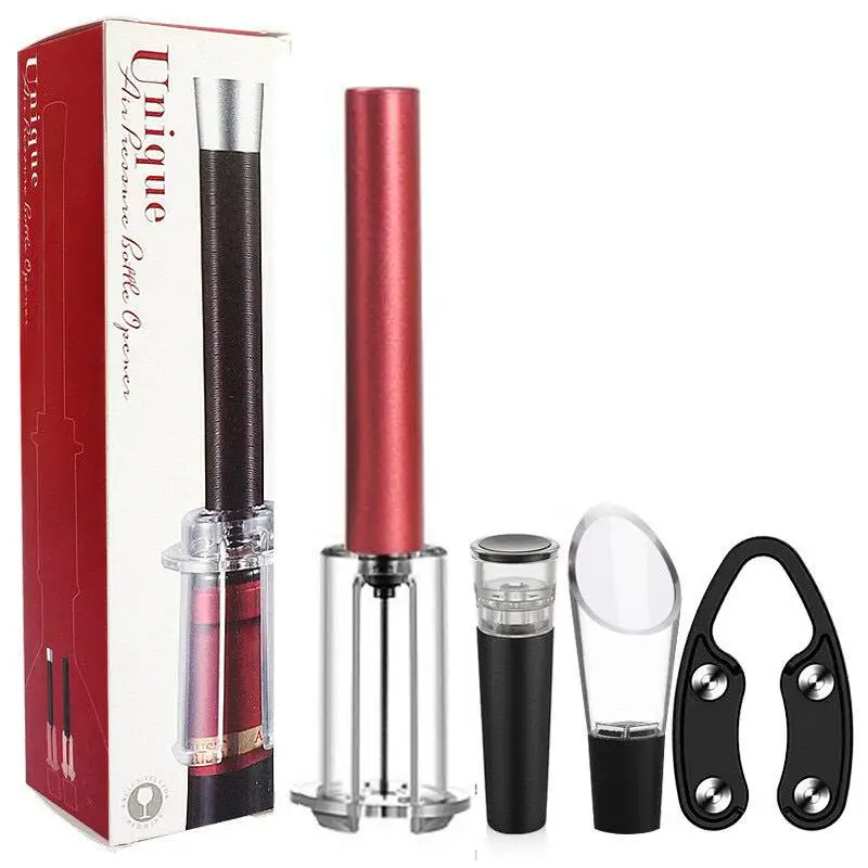 Pneumatic Bottle Opener Gift Set Red Wine Bottle Opener Four piece Set Plastic Bottle Opener Wine Set
