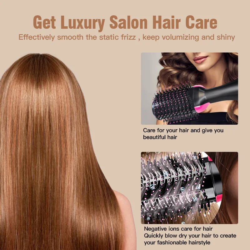 Professional Hot Air Comb  Ionic Hair Dryers Brush Hair Straightener  Hair Styling Tools  Hot Air  Brush