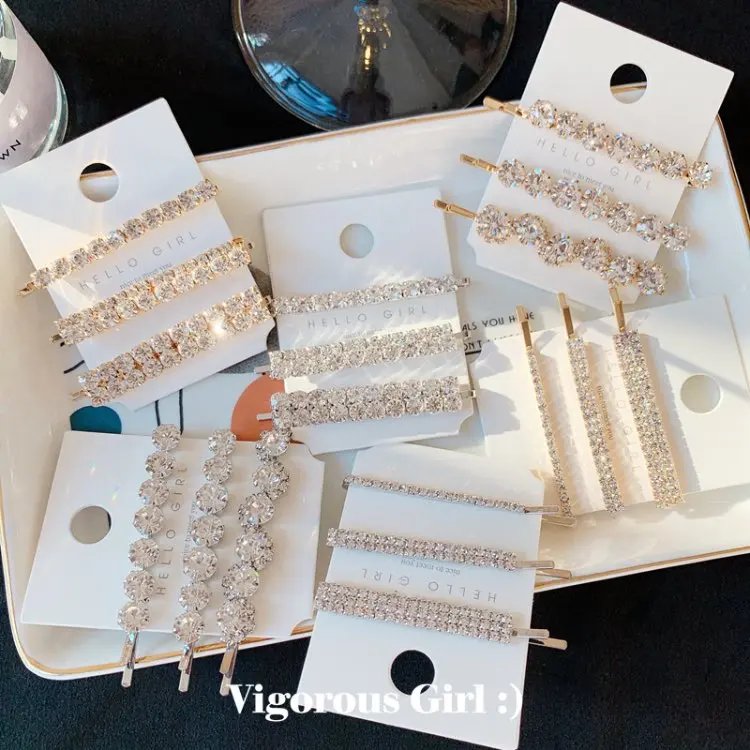 Super Flash Rhinestone Hair Clip Combination High Quality Luxury Diamond Hairpin Women Barrettes