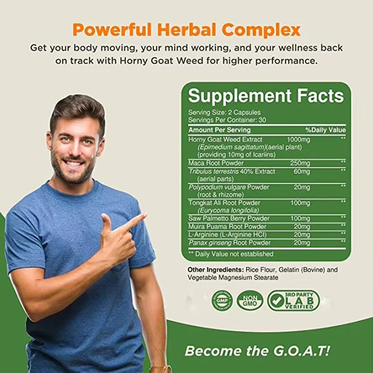 Epimedium Extract Enhanced Strength Power Horny Goat Weed Extract For Men