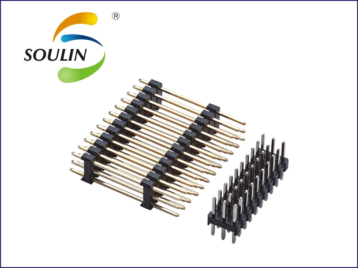 H = 1,0/1,5 двойной ряд 180 градусов smt штыревой разъем 1 мм шаг
