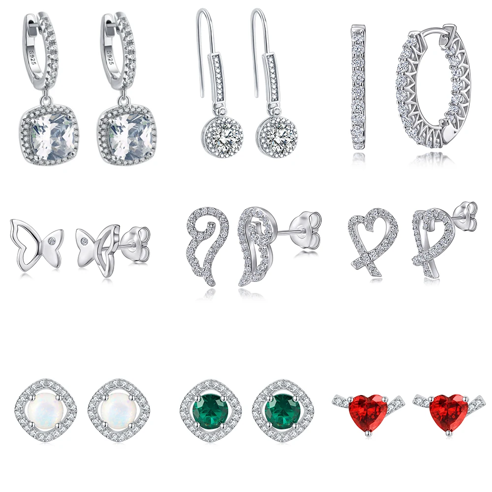 Earring Studs 925 Sterling Silver Rhodium Plated Non Fade Sterling Silver 925 Jewellery Women Earrings