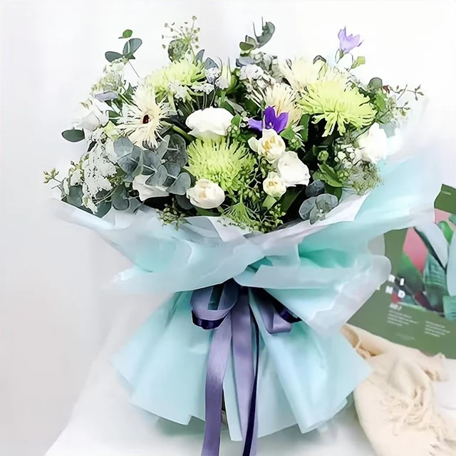 Wholesale matte plastic bouquet rose wrap tissue paper packing waterproof flowers wrapping paper packaging for floral