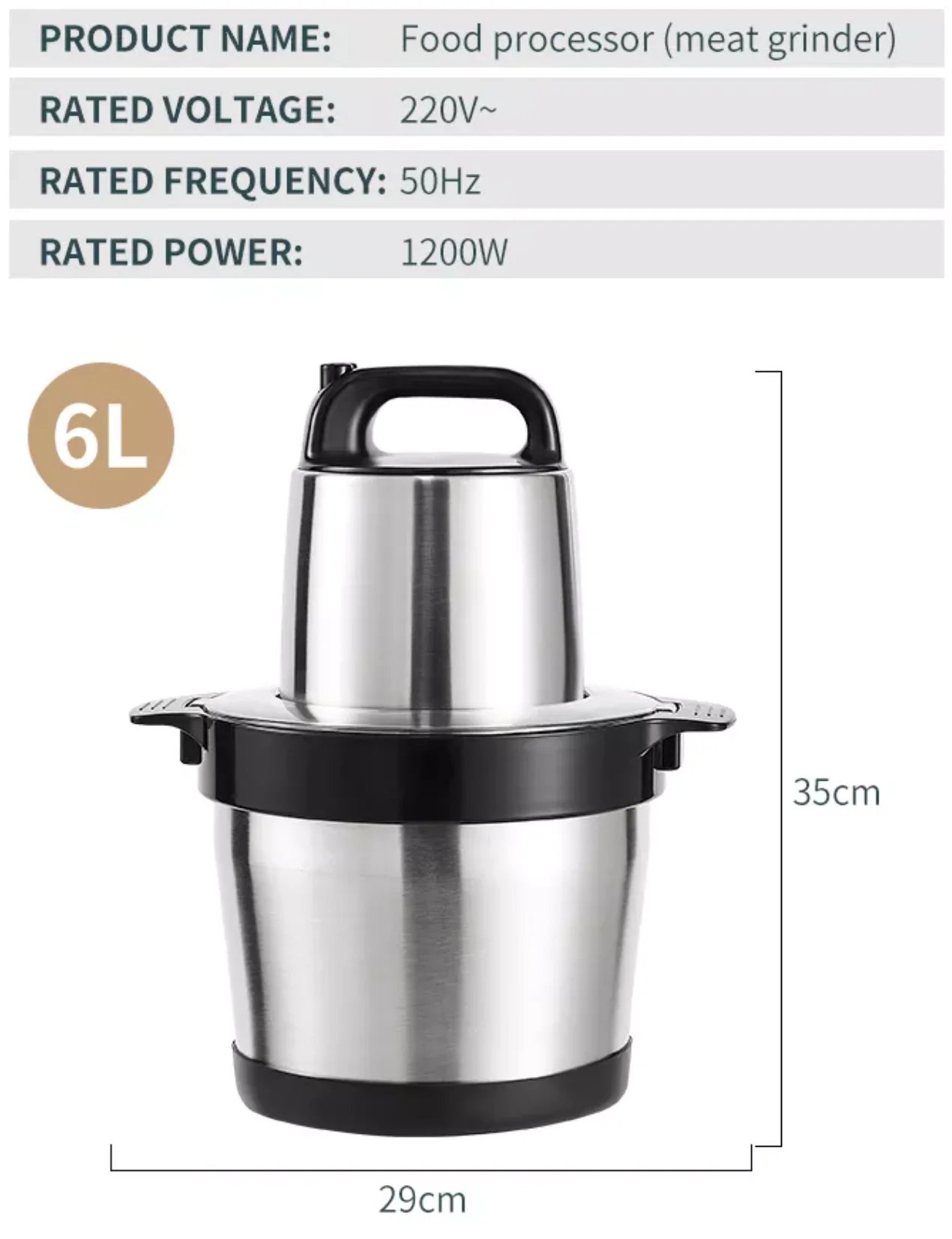 2023 hot sale yam pounder machine 6L fufu pounding blender meat chopper electric All copper motor meat grinder