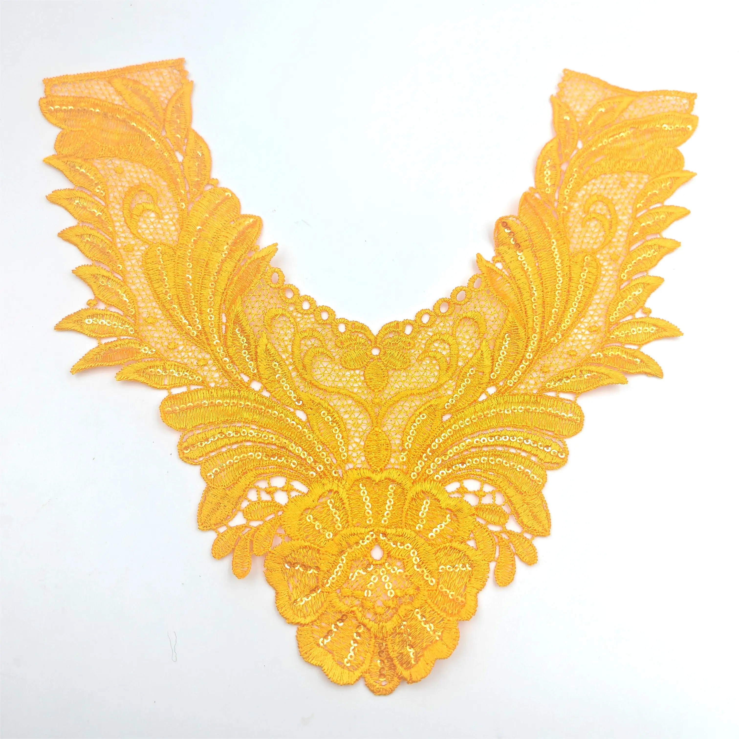 High quality Neckline Lace african fabrics embroidery Chemical lace trim Collar for decor clothes wed