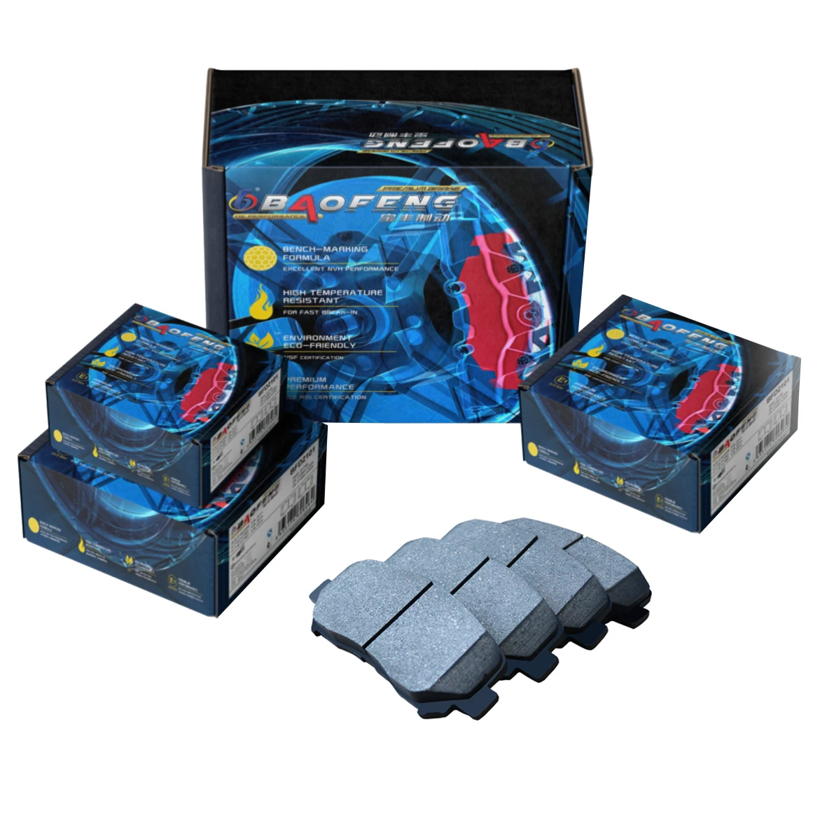 BAOFENG BFD1354 hot selling auto parts front wheel Semi-metallic Brake Pad for Toyota ZX China GEELY CHERY JAC GREAT WALL