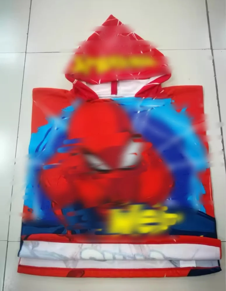 100% cotton full color printed kids hooded bath towel