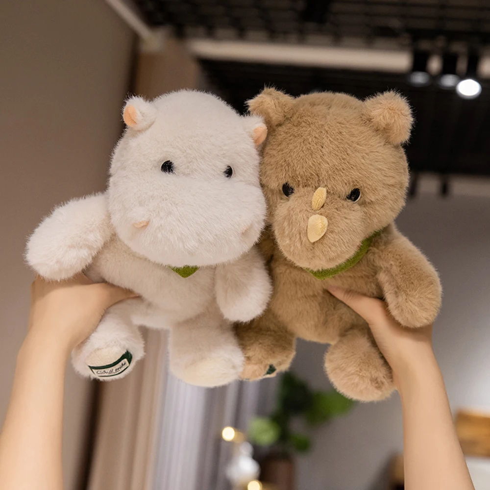 Kawaii Lifelike Wild Animal Stuffed Rhino Toys Cozy Hippo Plush Dolls Customized Design Personalized Logo Embroidery ISO Factory