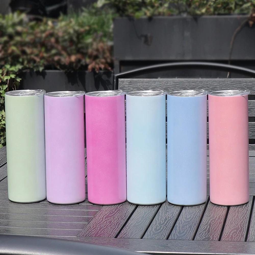 New product 20oz straight sunshine color changing luminous coffee travel mug with lid uv glow tumbler stainless steel