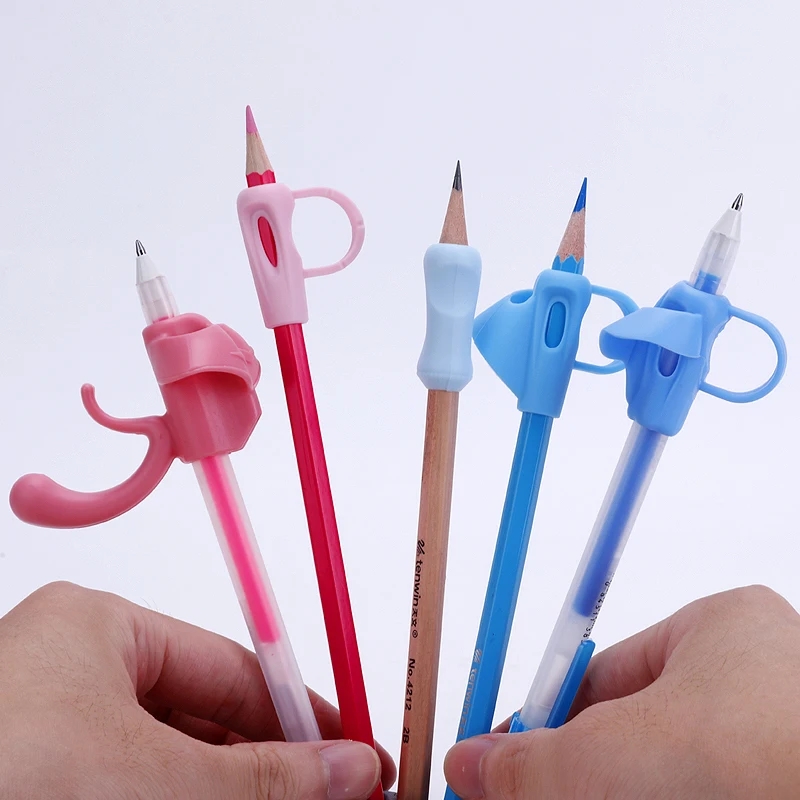 Tenwin 4700 Morden Style Children Silicone 5 Steps Pen Hold Posture Corrector For Kids Pencil Writing Aid Grip Holder