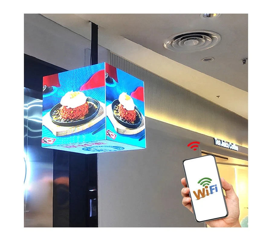 Special Full Color Cube LED Display Media Player Many sided LED Display Four Sided Five Sided Six Sided Digital Signage
