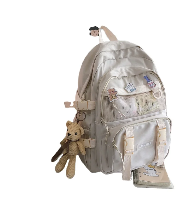 Wholesale Vintage Girl School Bag Backpack for Teenager Girl Fashion Schoolbag Fabric Pattern Origin Custom Geometric Waterproof