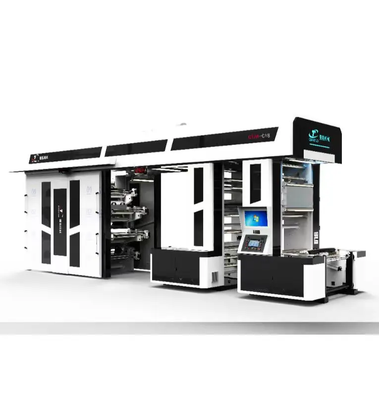 Высокоэффективный Центровой барабан двухсторонний полипропиленовый тканый материал высокоскоростная флексографская печатная машина 8 видов цветов