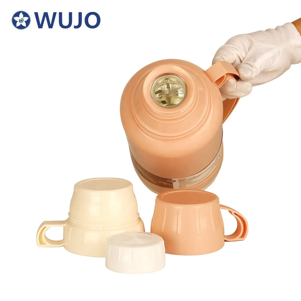 Manufacturer 1L 1.8L Vacuum Insulated Garrafa Tea Water Flask Travel Plastic Thermos Termos with Glass Liner