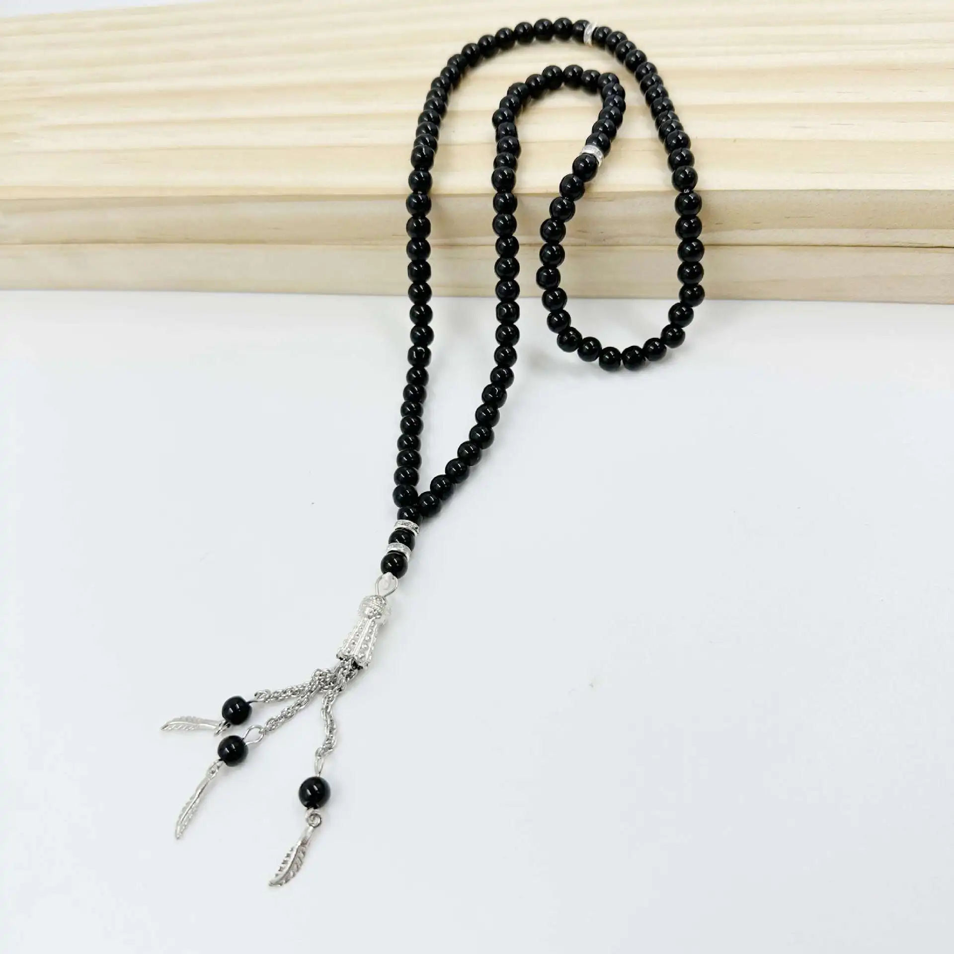 Однотонные мусульманские 99 бусины Четки оптом арабский Tasbih 6 мм исламские стеклянные четки ожерелье