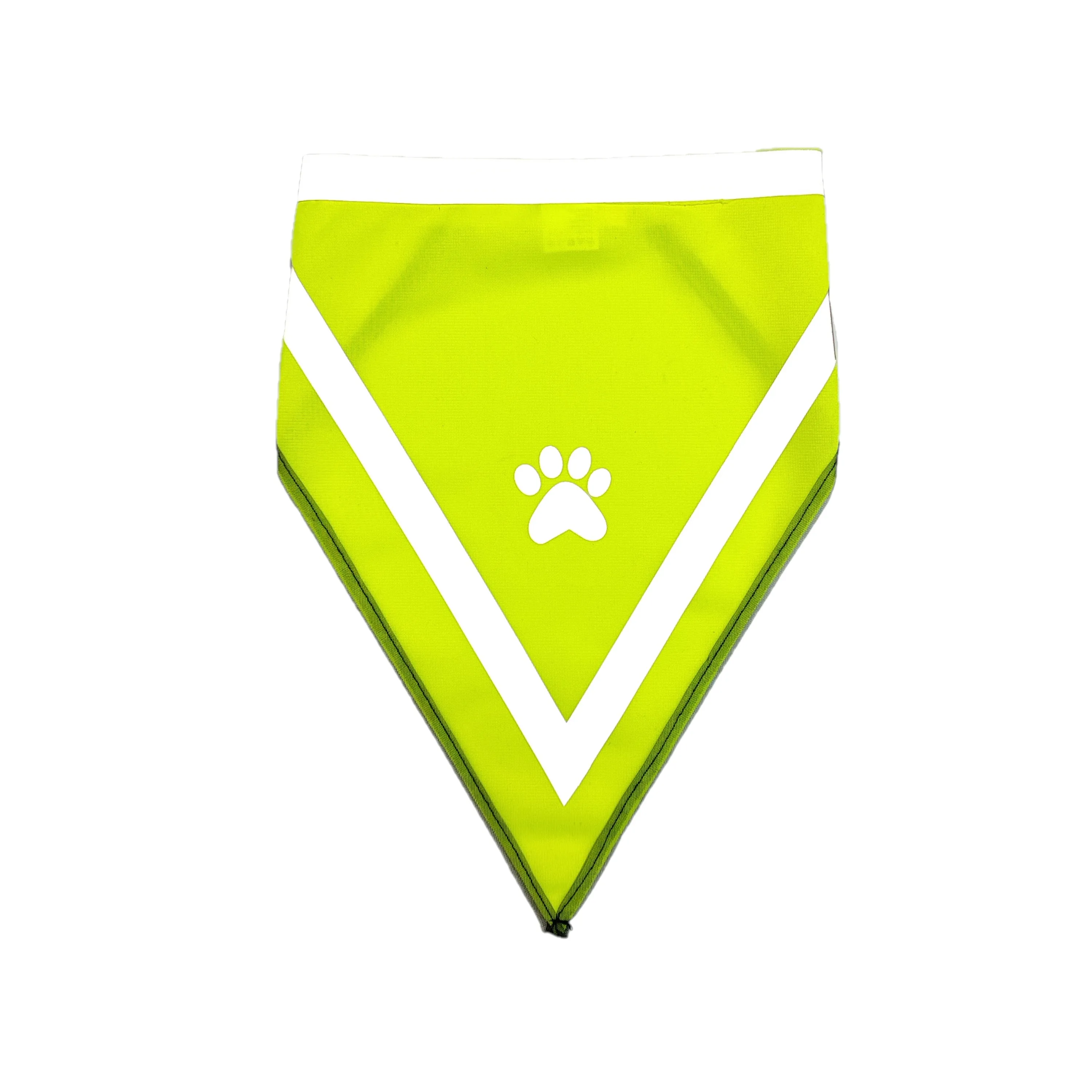 2023 Outdoor  Dog Bandana Pet Accessories Scarf Towel Print Dog Hand With Reflective Strips Green Red