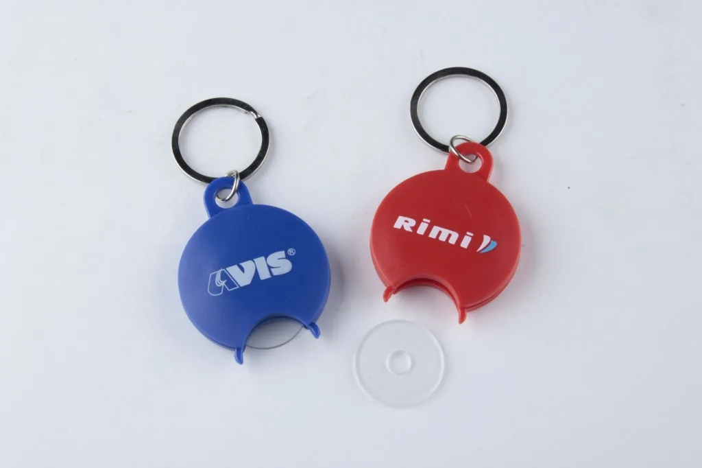 2020 рекламная акция китайской фабрики, дешево, без минимального логотипа на заказ, пластиковая тележка, брелок для монет