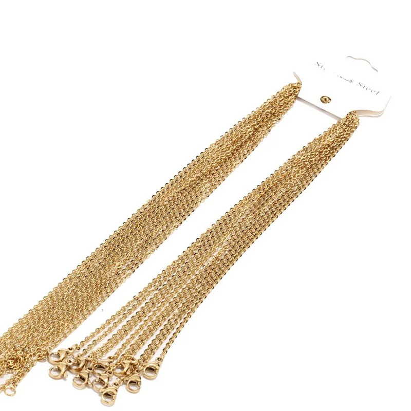 factory wholesale price no tarnish shinny diy jewelry water drip extension chain 1.5mm flat o cable chain bulk necklace